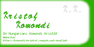 kristof komondi business card