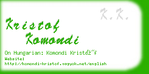 kristof komondi business card